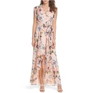 Chelsea28 Floral Ruffle High Low Maxi Dress